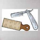 ヴィンテージストレートレザーとストープ理容師ショップ ポスター (正面)