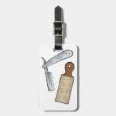 ヴィンテージストレートレザーとストープ理容師ショップ ラゲッジタグ (正面縦)