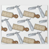 ヴィンテージストレートレザーとストープ理容師ショップ ラッピングペーパー (フラット)