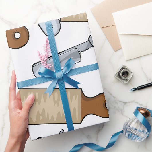 ヴィンテージストレートレザーとストープ理容師ショップ ラッピングペーパー