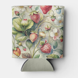 ヴィンテージストロベリーガーデン植物水彩 缶クーラー