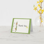 ヴィンテージストロベリーサンキュー カード (黄色い花)