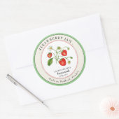 ヴィンテージストロベリージャムの缶詰ラベル ラウンドシール (封筒)