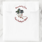 ヴィンテージストロベリージャムラベルあなたのキッチン日付 ラウンドシール (バッグ)