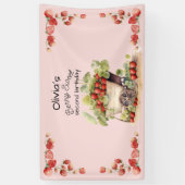 ヴィンテージストロベリースイートバースデーパーティー 横断幕 (縦)