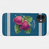 ヴィンテージストロベリーブルー・グリーン Case-Mate iPhoneケース (裏面(横))