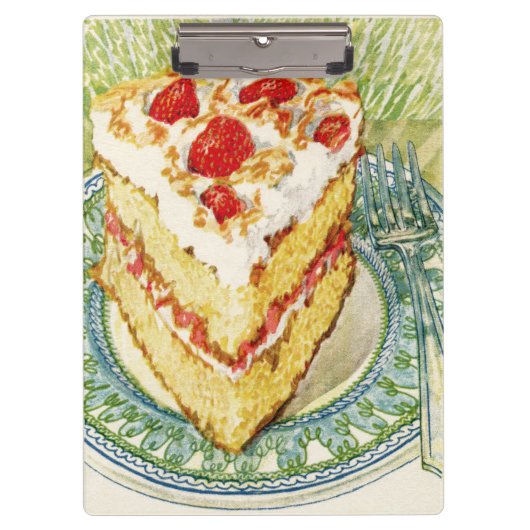 ヴィンテージストロベリーレイヤーケーキのクリップボード クリップボード (正面)