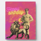 ヴィンテージストロングファンキーマン変更アート誕生日テーブル フォトプラーク (正面)