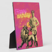 ヴィンテージストロングファンキーマン変更アート誕生日テーブル フォトプラーク (側面)