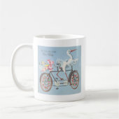 ヴィンテージストークオンバイクあなたとベビー コーヒーマグカップ (左)