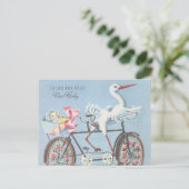 ヴィンテージストークオンバイクあなたとベビー ポストカード (スタンド正面)