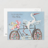 ヴィンテージストークオンバイクあなたとベビー ポストカード (正面/裏面)