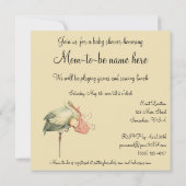 ヴィンテージストークピンク毛布ベビーシャワー招待状 招待状 (裏面)