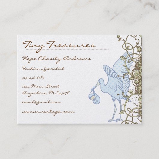 ヴィンテージストークベビー旋回デザイン 名刺 (正面)