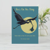 ヴィンテージストーク妊娠告知テンプレート 招待状 (スタンド正面)