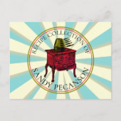 ヴィンテージストーブ料理パーソナライズされたレシピカード ポストカード (正面)