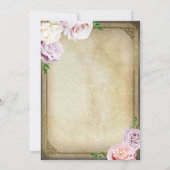 ヴィンテージストーリエレガントブックフローラSweet 16パーティー 招待状 (裏面)