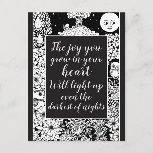 ヴィンテージストーリーブックアート |ジョイ感動的引用文 ポストカード (正面)