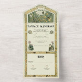 ヴィンテージストーリーブックフォレストすべて1つの結婚式の招待 オールインワン招待状 (内側)