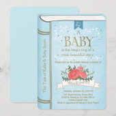 ヴィンテージストーリーブックベビーシャワー招待Boy Blue 招待状 (正面/裏面)