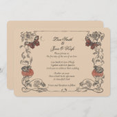 ヴィンテージストーリーブックマッシュルーム結婚式招待状 招待状 (正面/裏面)