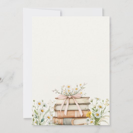 ヴィンテージストーリーブックワイルドフラワーチャプターブライダルシャワー サンキューカード (裏面)