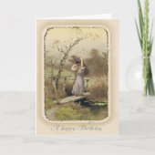 ヴィンテージスナーキー誕生日カードとガールワーキング カード (正面)