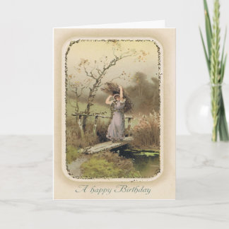 ヴィンテージスナーキー誕生日カードとガールワーキング カード