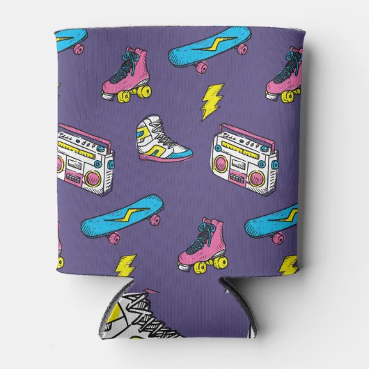 ヴィンテージスニーカーズスケートボードレトロテーマ 缶クーラー (正面)