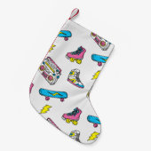 ヴィンテージスニーカー無線スケートボードテーマ スモールクリスマスストッキング (正面 (吊り時))