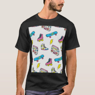 ヴィンテージスニーカー無線スケートボードテーマ Tシャツ