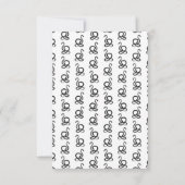 ヴィンテージスネークアートカスタムの背景色 サンキューカード (裏面)