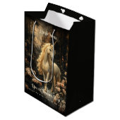 ヴィンテージスノーウッドランドファンタジーフォレストユニコーン ミディアムペーパーバッグ (正面アングル)