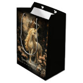 ヴィンテージスノーウッドランドファンタジーフォレストユニコーン ミディアムペーパーバッグ (裏面アングル)