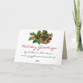 ヴィンテージスノーカップルのクリスマス シーズンカード (裏面)