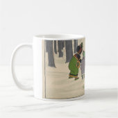 ヴィンテージスノーガールズクリスマスマグ コーヒーマグカップ (左)