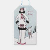 ヴィンテージスノークイーンクリスマス ギフトタグ (正面)