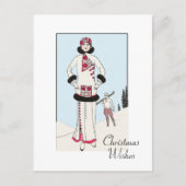 ヴィンテージスノークイーンクリスマス ポストカード (正面)