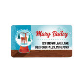 ヴィンテージスノーグローブクリスマスカード住所 シール (正面)