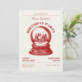 ヴィンテージスノーグローブクリスマス 招待状 (スタンド正面)