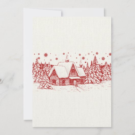 ヴィンテージスノーグローブ結婚クリスマス 招待状 (裏面)