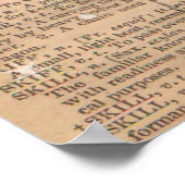 ヴィンテージスノースキーディアー辞書ページアートポスター ポスター (角)