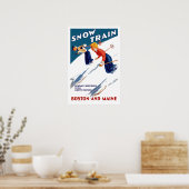 ヴィンテージスノートレインボストンとメーントラベル ポスター (キッチン)