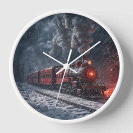 ヴィンテージスノートレイン スクエア壁時計