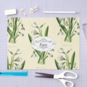 ヴィンテージスノードロップオーバル製品ラベル黄色 薄葉紙 (クラフト)