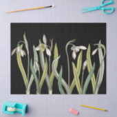 ヴィンテージスノードロップフラワーブラック春 薄葉紙 (クラフト)