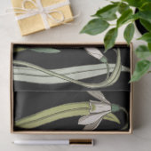 ヴィンテージスノードロップフラワーブラック春 薄葉紙 (ギフト)