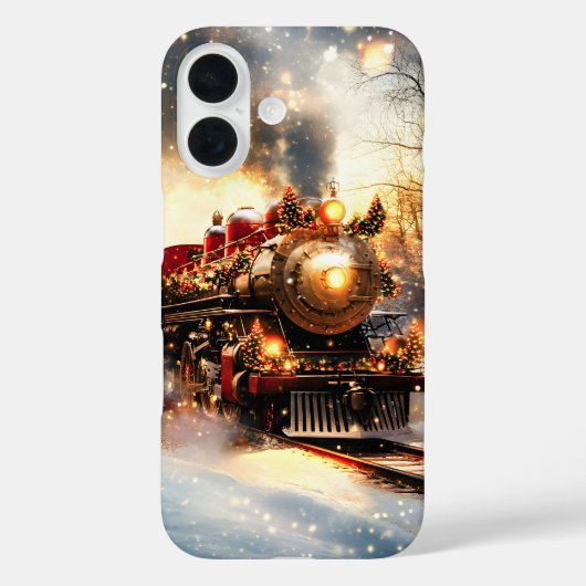 ヴィンテージスノーナイトクリスマストレインエクスプレス Case-Mate iPhoneケース (裏面)