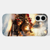 ヴィンテージスノーナイトクリスマストレインエクスプレス Case-Mate iPhoneケース (裏面 (横))