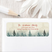 ヴィンテージスノーパインツリーズ差出人住所ラベル ラベル (インサイチュ)